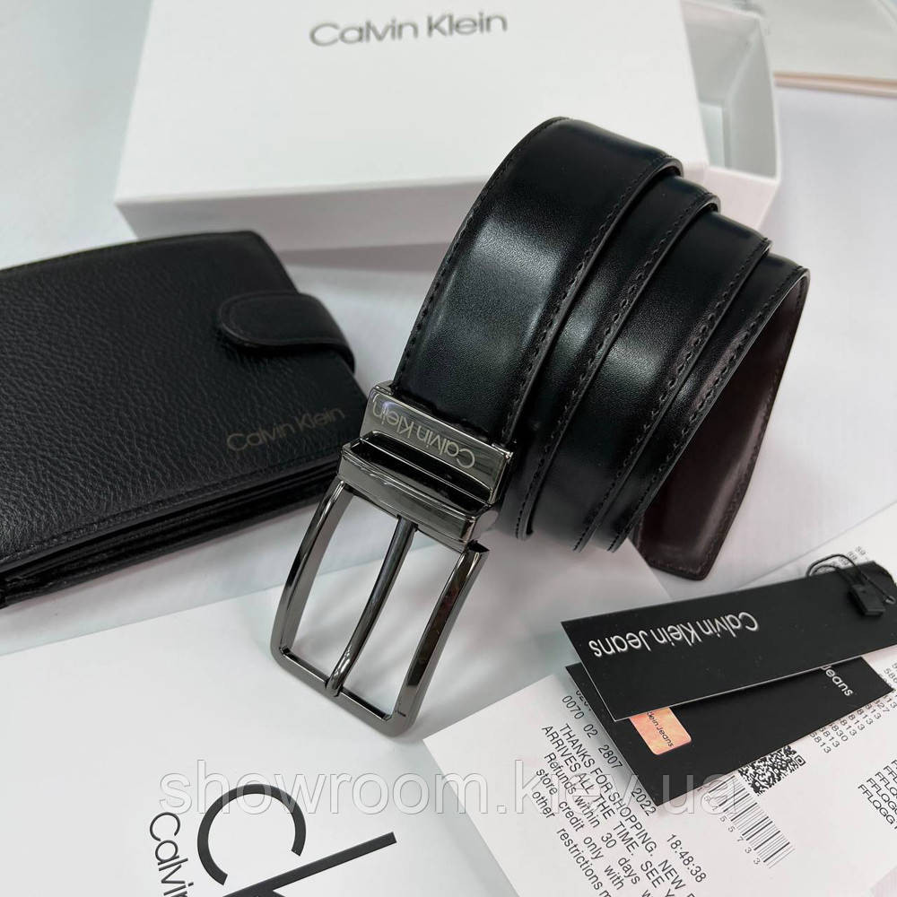 Мужской подарочный набор портмоне и ремень Ck (497) Киев - изображение 10