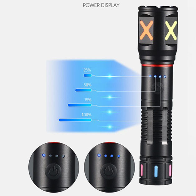 Надпотужний ліхтар лід, LED ліхтар із зарядкою, Оригінальний ручний ліхтар Кращий тактичний ZR-96 Львів - фото 8