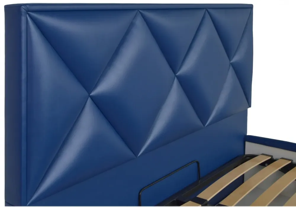 Ліжко Двоспальне Leeds Comfort 180 х 200 см Boom 21 З підйомним механізмом та нішою для білизни Синій Київ - фото 3