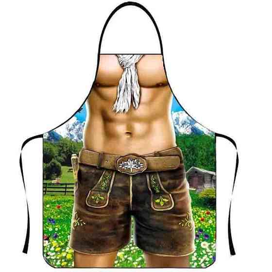 Фартук з приколом для свята чоловічий торс 73 на 57 см різнобарвний Київ