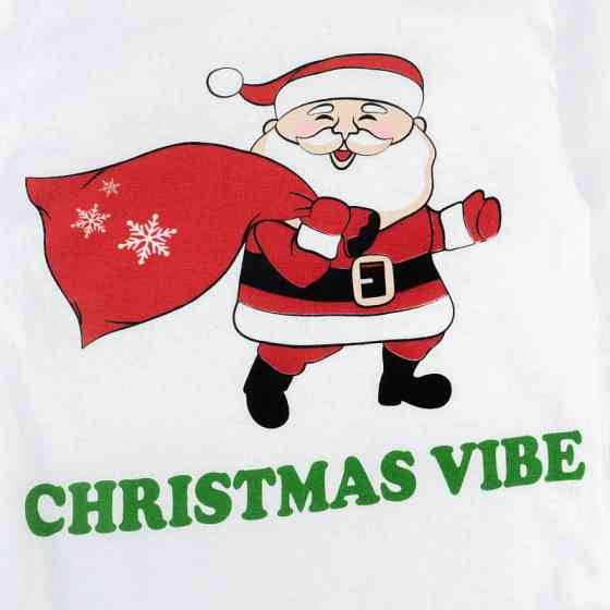 Детский новогодний боди с длинным рукавом Christmas vibe рост 86 см (12 - 18 месяцев) Malena Белый с принтом Кривой Рог