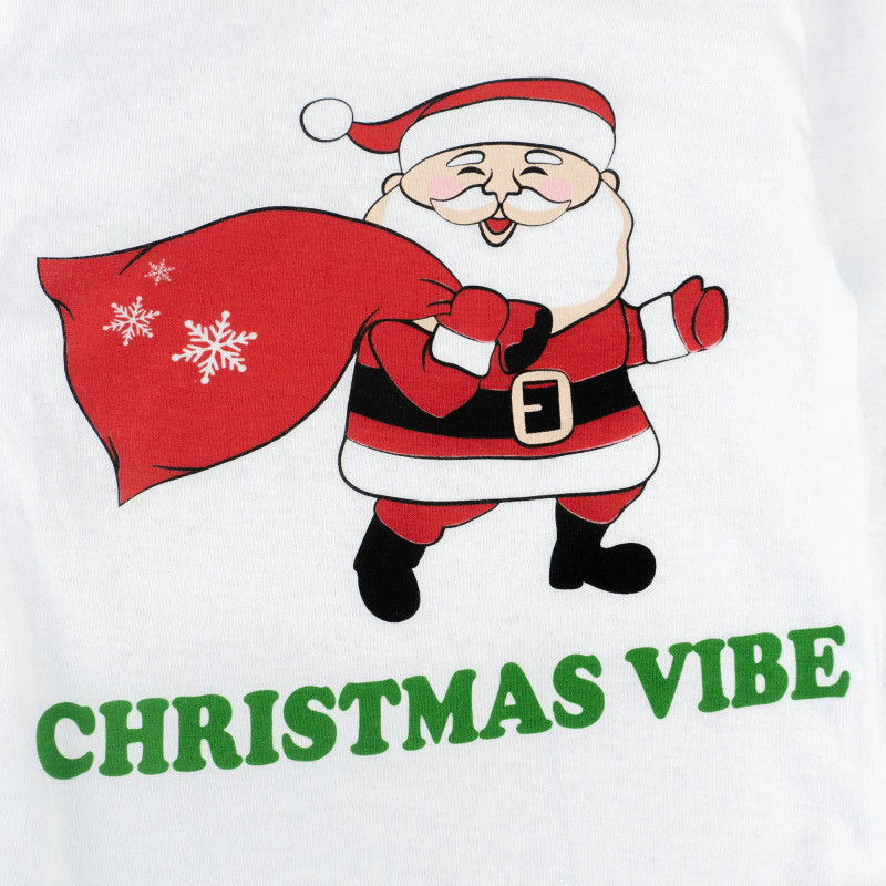 Детский новогодний боди с длинным рукавом Christmas vibe рост 86 см (12 - 18 месяцев) Malena Белый с принтом Кривой Рог - изображение 3