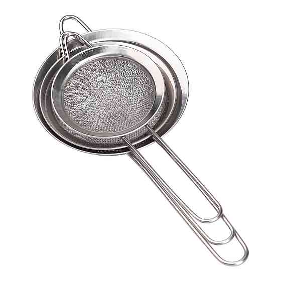 Набор ситечек 3 штуки для чая круп и муки 8,10 и 12 см из нержавеющей стали Серебристый HP-19-12 Киев