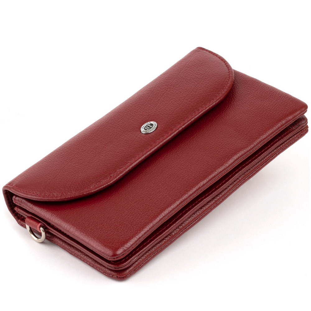 Жіночий шкіряний клатч бордовий (ST Leather) Київ - фото 17