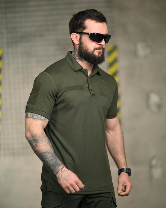 Тактическая футболка поло PATRIOT олива ВТ6301 Одесса - изображение 9