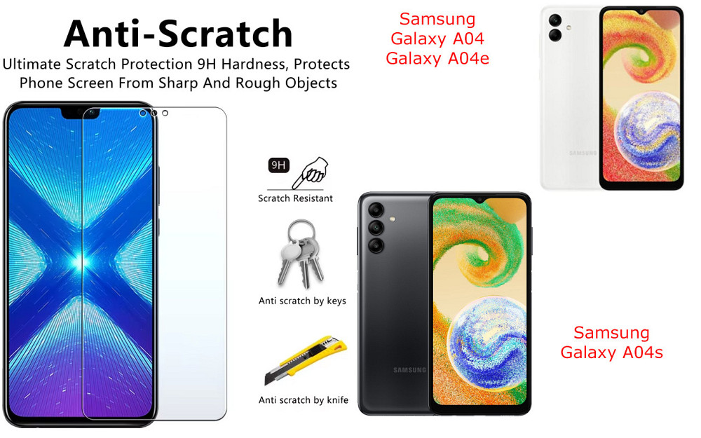 Защитное стекло NeoGlass для Samsung Galaxy A04, Galaxy A04e, Galaxy A04s – ультрапрозрачное и устойчивое Киев - изображение 1