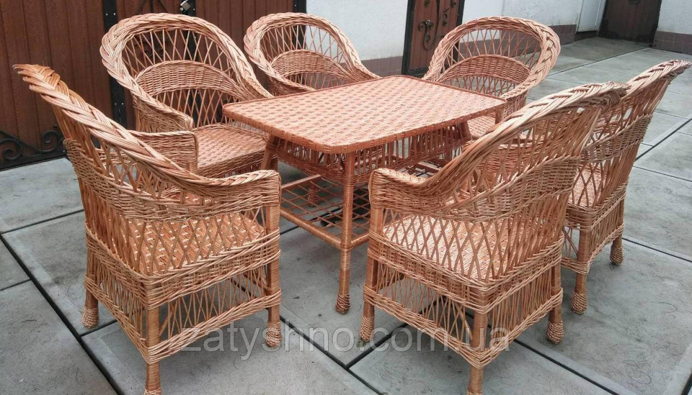 Набір меблів плетених на 6 персон Київ - фото 8
