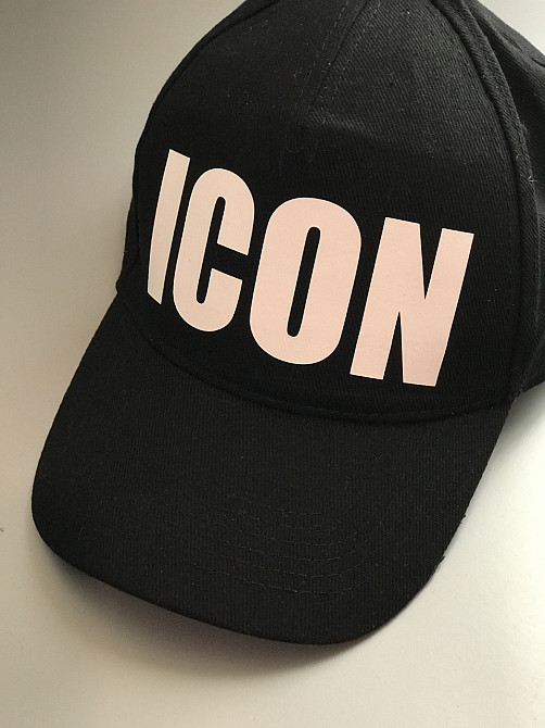 Чорна бавовняна Кепка/Бейсболка з принтом — ICON Чернівці - фото 2