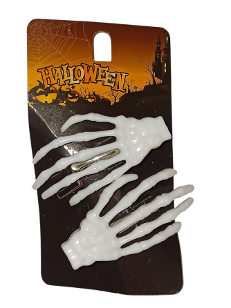 Набір 2 шпильки пальці скелету для волос на Хелловін білий Київ