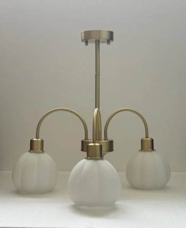 Світлодіодна люстра Тюльпан 5000 (Золота) на 3 плафони Вінниця