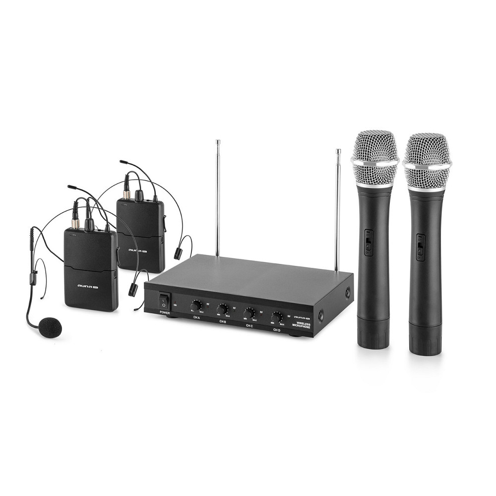 VHF-4-H-HS 4-канальний комплект бездротових мікрофонів VHF 2 гарнітури 2 ручні мікрофони 100 м 2 ручні / 2 Рівне - фото 6