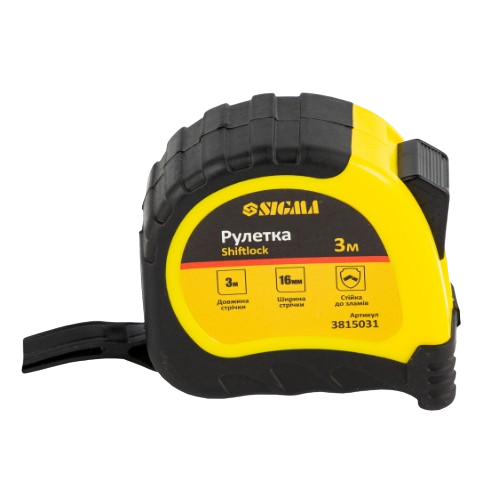 Рулетка 3м*16мм Shiftlock SIGMA Житомир