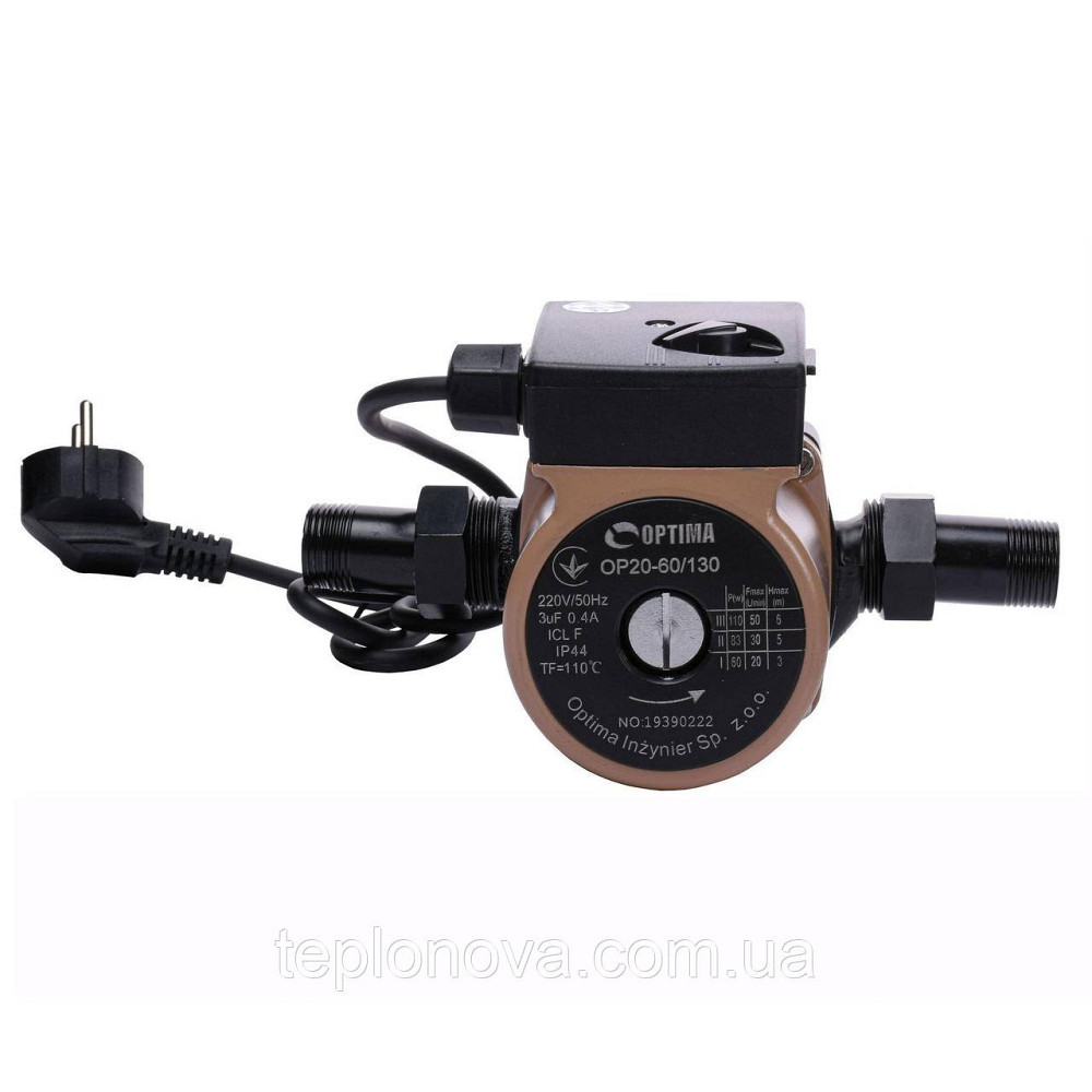 Насос циркуляційний Optima OP20-60 130 мм + гайки, + кабель із виделкою! Чернівці - фото 1