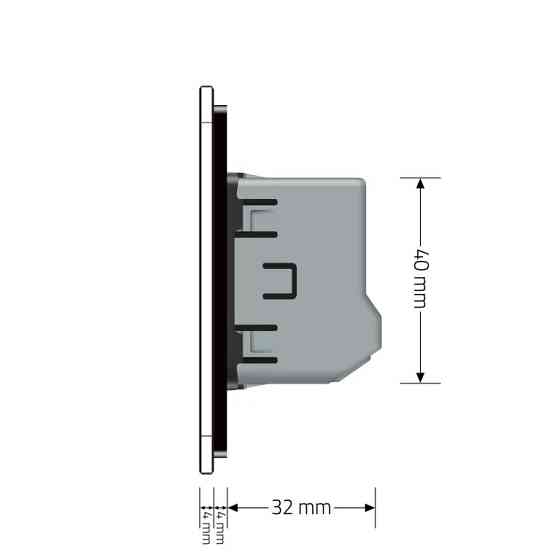 LIVOLO Розумний сенсорний ZigBee вимикач 1 сенсор Livolo чорний скло (VL-C7FC1Z-2BP) Коломия