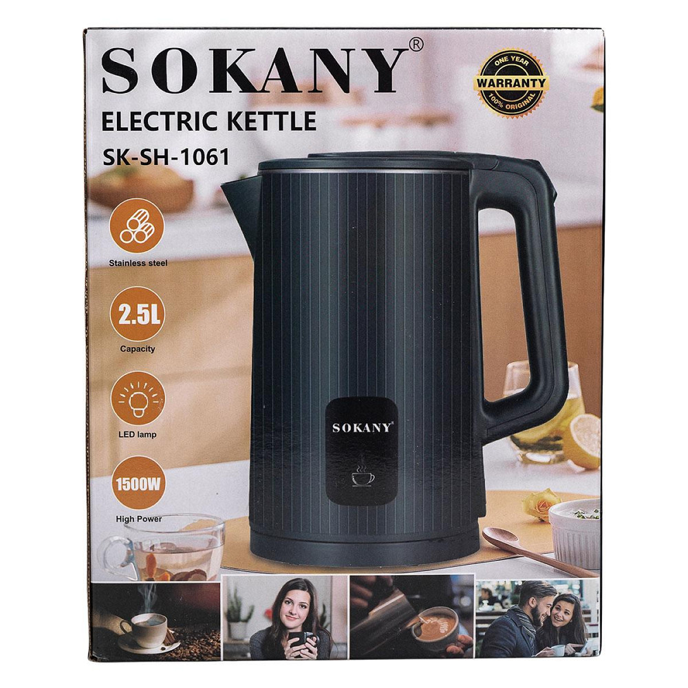 Електрочайник Sokany 2.5 л з автоматичним вимкненням Київ - фото 6