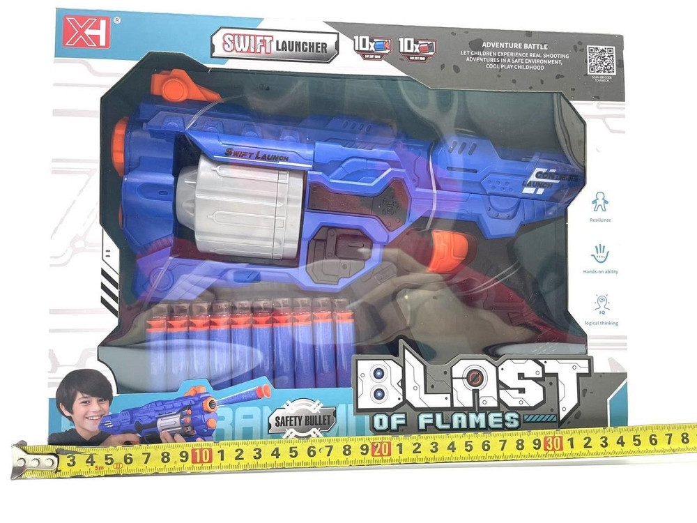 Помповий пістолет на м'яких патронах 20шт Синій (XH 9996-1) Чернігів - фото 6