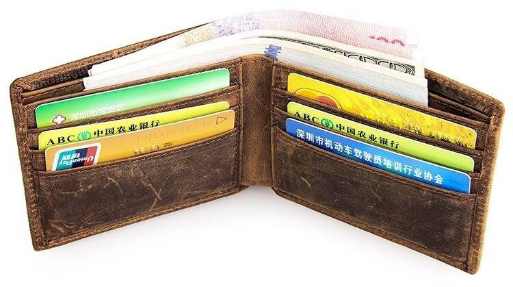 Гаманець чоловічий Vintage 14380 фактура шкіри під крокодила Коричневий Київ - фото 1