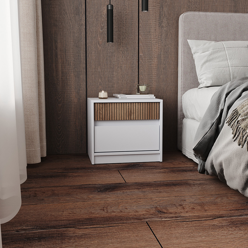 Тумба прикроватная Эверест Стайл 500 50,2х39х44,2 см Нимфея Альба (белый)/Канелла (DTM-073575) Днепр - изображение 3