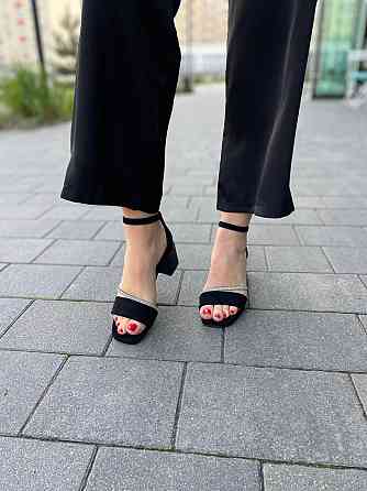 Meideli Чорні босоніжки жіночі літні на підборах молодіжні з еко-замші MEIDELI H008H-16 р. 36-4 Киев