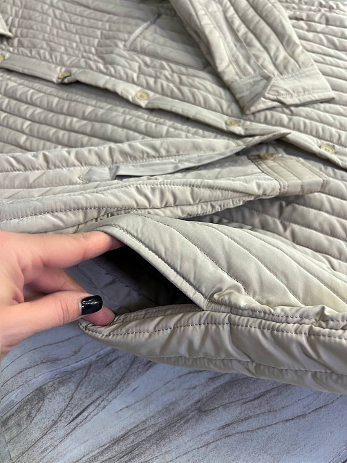 Куртка жіноча Lady Yep 9089 сорочка подовжена оверсайз стьобана демісезонна one size, бежевий, one size Київ - фото 13