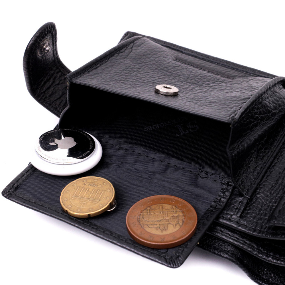 Классическое портмоне для мужчин с блоком для карт из натуральной кожи ST Leather 19473 Черное Киев - изображение 4