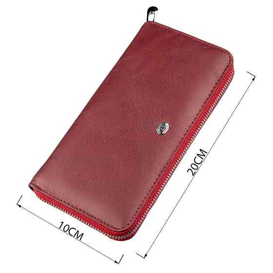 Універсальний жіночий клатч на блискавки ST Leather 18865 Червоний Київ