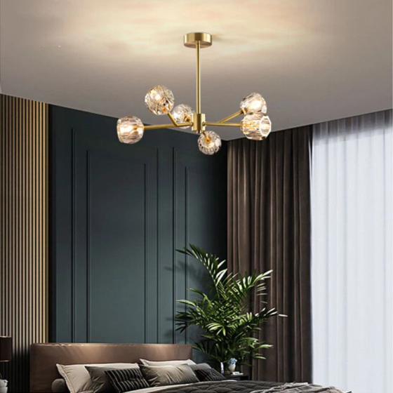 Светодиодная люстра Краски 8613 (Золотистая) на 6 плафонов Киев