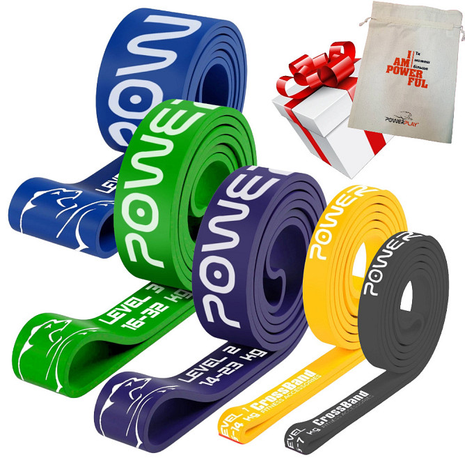 Еспандер-петля (гумка для фітнесу і кроссфіту) PowerPlay PP_0016 набір 5шт. опір 2-45кг. (сумарно 121кг.) Кам'янське - фото 1