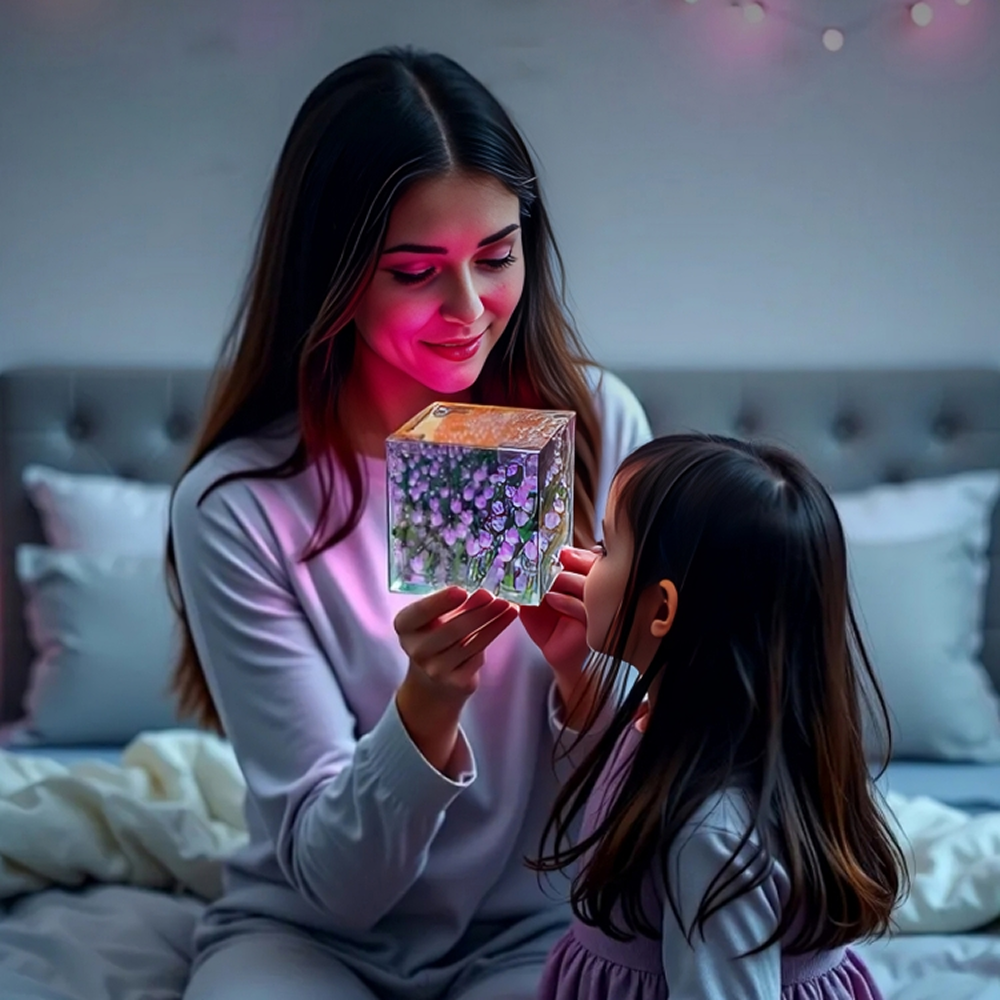 Ночник Бесконечные тюльпаны (10×10см, 20 тюльпанов), от батареек, Фиолетовый / Набор Сделай сам Киев - изображение 7