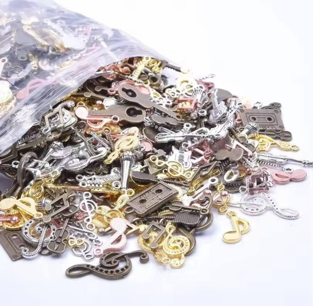 Набір металевих підвісок “Музика” – 50 штук (1–2 см) шарміків для прикрас Київ - фото 4