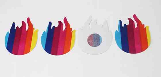 Наклейки на бюст Вогонь 7 на 6 см різнобарвний Київ