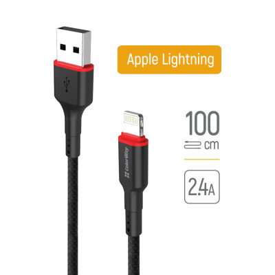 Дата кабель USB 2.0 AM to Lightning 1.0m 2.4А black ColorWay (CW-CBUL064-BK) Винница - изображение 1