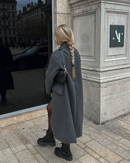 Женское кашемировое оверсайз пальто из меланжевого кашемира Одесса - изображение 6