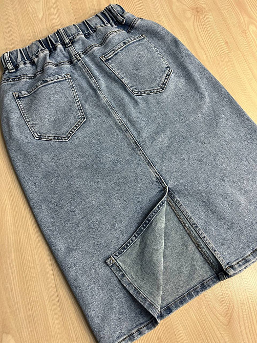 Спідниця жіноча джинсова DNL 207 резинка на талії великі розміри блакитна, блакитний, 33, 33, 90 см, 112 см Київ - фото 3