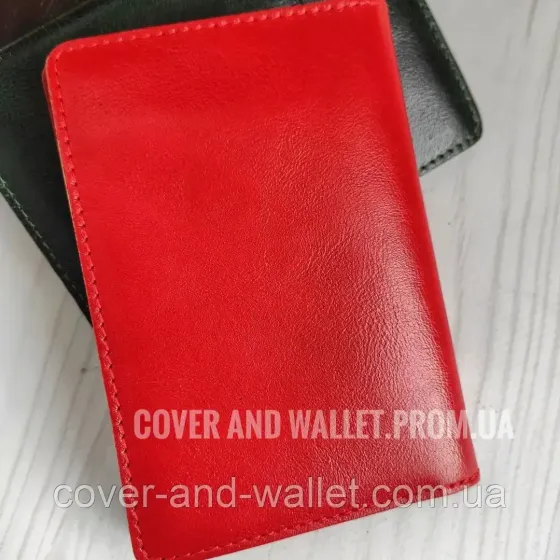 Женская красная кожаная обложка для водительских документов ST Leather Яловка Киев