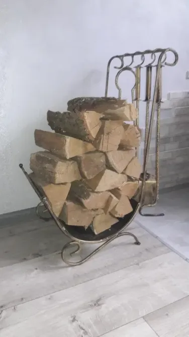 Набір для каміну кований №3 (дровниця, совок, щітка, кочерга, щипці) Б3892 Чорний Київ - фото 5