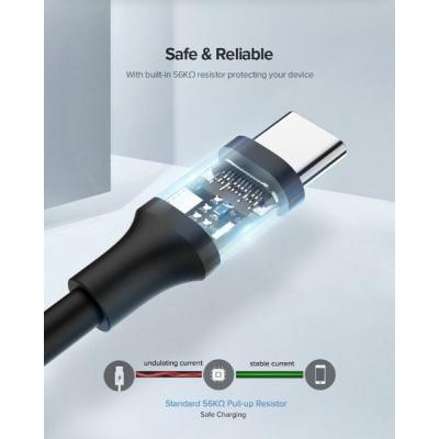 Дата кабель USB 2.0 AM to Type-C 1.0m US287 Black Ugreen (60116) Вінниця - фото 6