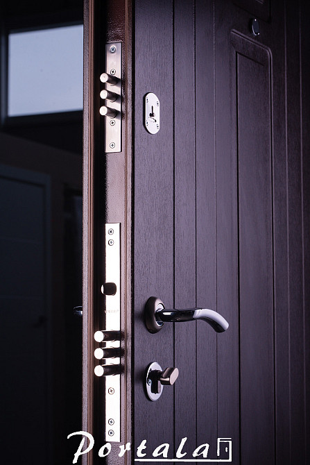 Двери уличные, серия Элегант, модель Нью-Йорк, двухцветная, гнутый профиль, 2 контура уплотнения, 2 замка 850 Киев - изображение 2