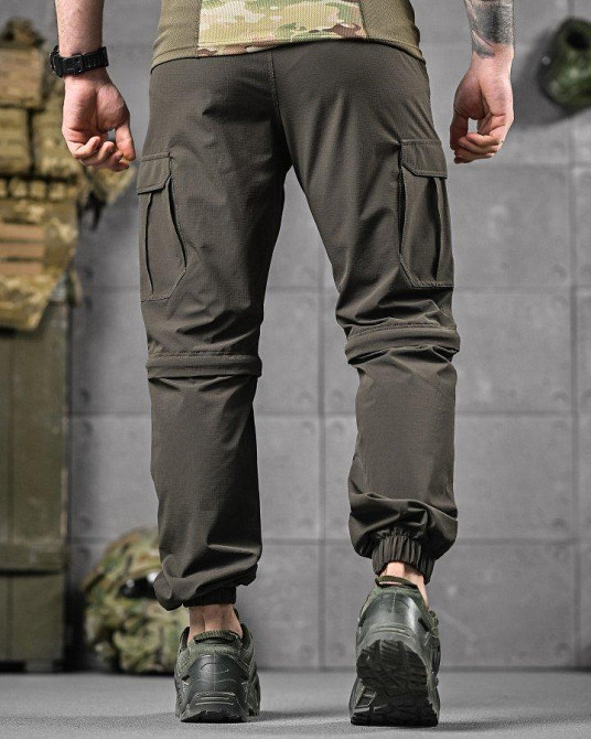 Стрейчові літні тактичні штани-шорти PARADOX олива ДЛ6298 Одеса - фото 7