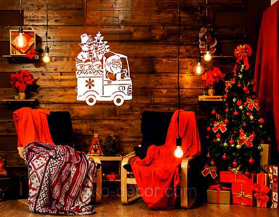 Декоративное настенное Панно «Новый год», Декор на стену 50*38 см, Белый Киев