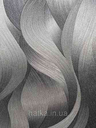 Шпалери метрові вініл на флізелін дизайнерські Erismann Elle Decoration 2 абстракція хвилі сірі металлик3д Київ