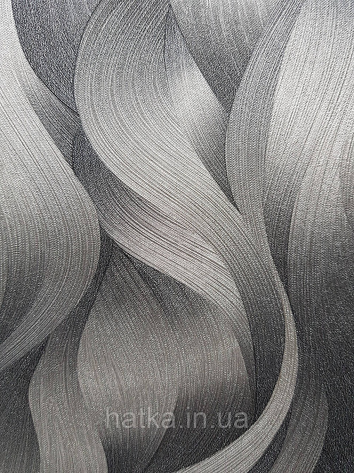 Шпалери метрові вініл на флізелін дизайнерські Erismann Elle Decoration 2 абстракція хвилі сірі металлик3д Київ - фото 3