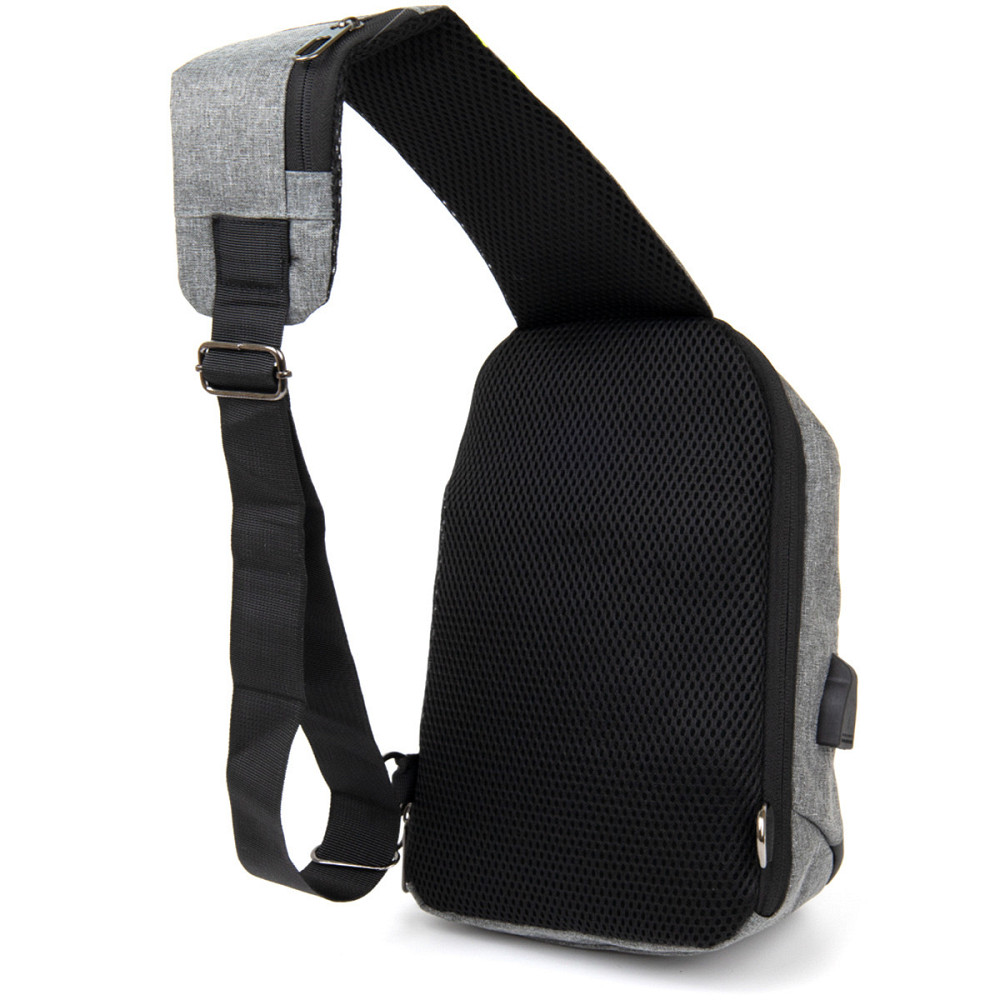 Эргономичный рюкзак через плечо с кодовым замком текстильный Серый (Vintage) Киев - изображение 6