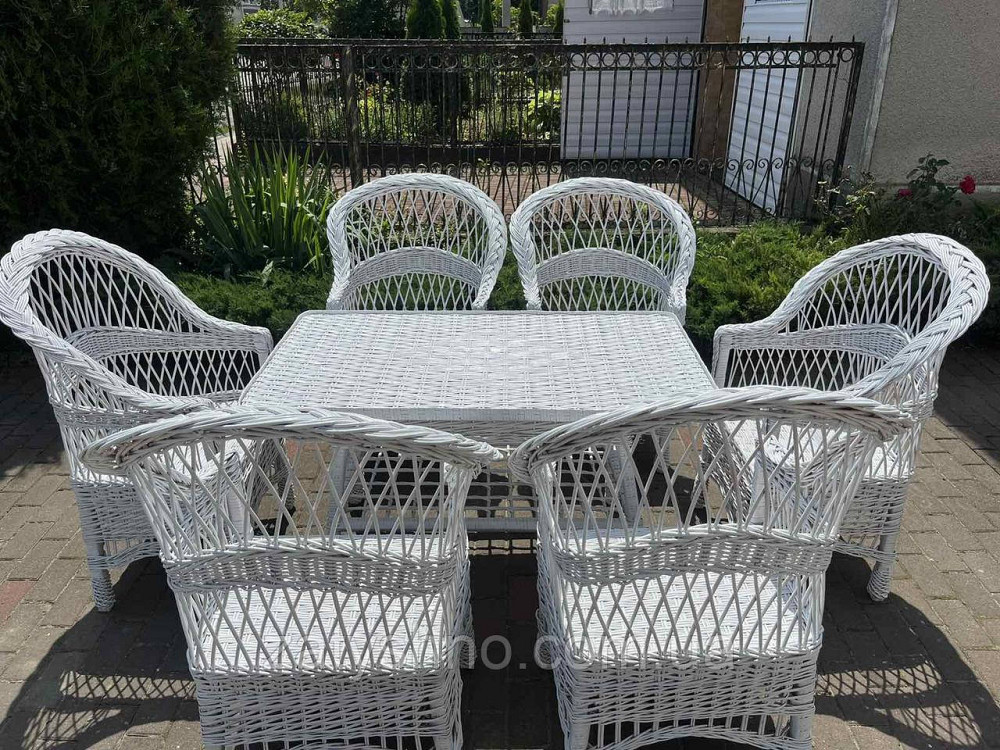 Меблі плетені білі з лози Київ - фото 2