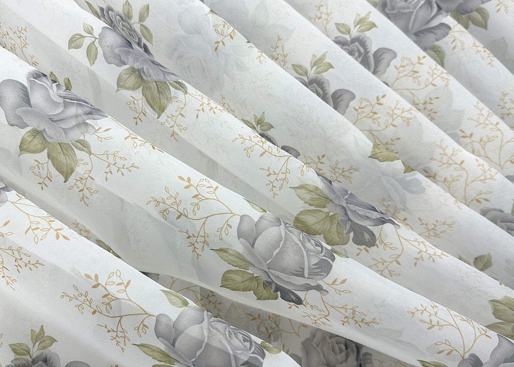 Кухонные шторки VR-Textil № 101к с подвязками Белый с серым 320х170 см (52-1211) Киев - изображение 6