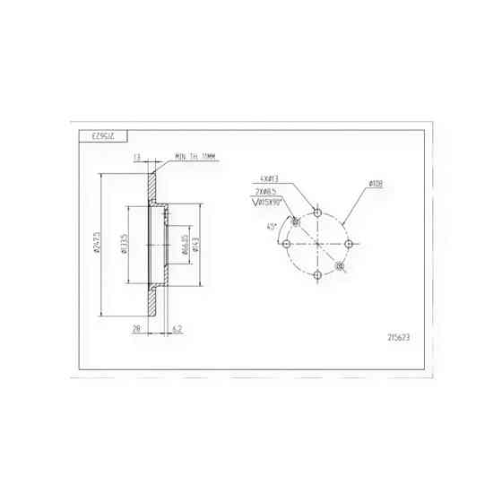 Диск Citroen Xsara, Peugeot 206, 306 (1994-) передний (d247x13mm) тормозной Мукачево