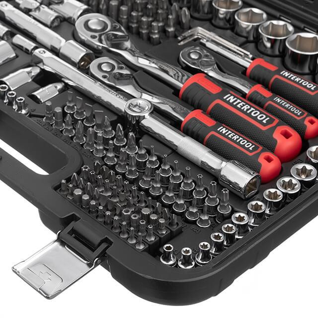Набір інструментів INTERTOOL 1/2 "& 3/8" & 1/4 ", 219ед., Cr-V STORM - набір інструменту для авто Львів - фото 8