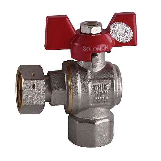 Кран шаровый угловой с накидной гайкой SOLOMON 1/2″ ВВ PN40 160401 Киев