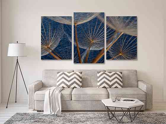 Модульная картина в гостиную / спальню Кульбаби Art-635_3 70x130 см Киев