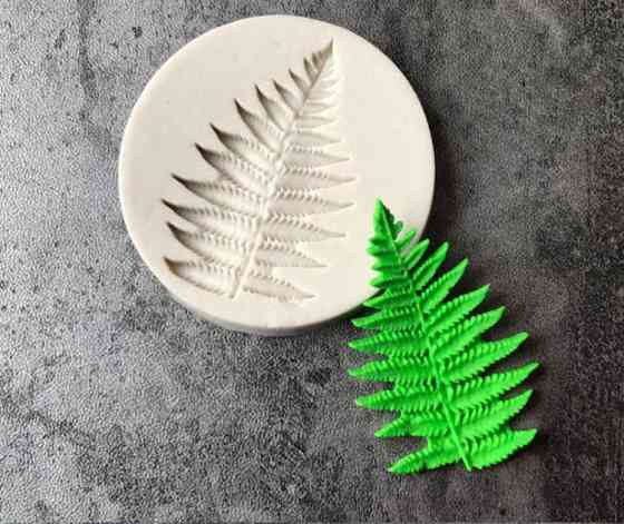 Молд силіконовий Папороть 55 мм сірий Київ